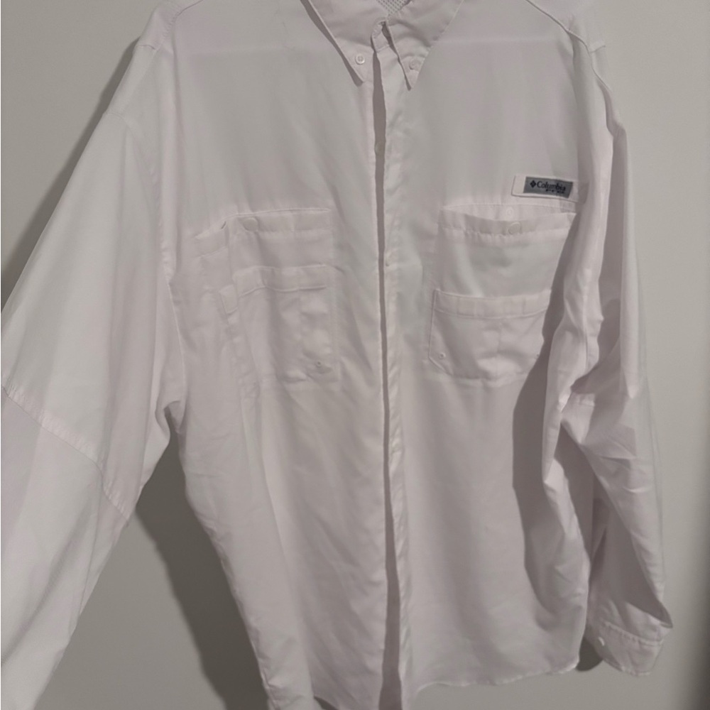 Columbia Men’s PFG Button Down | White | XL Tall